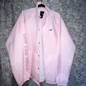 XL Vans button up windbreaker- fleece liner inside. Light pink.